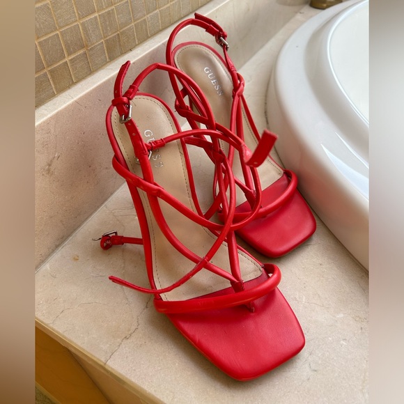 Guess Red Strappy Heels - Picture 4 of 4